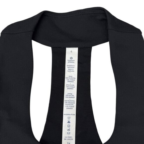 LULULEMON Scoop Neck Racerback Tank Top in Citron Tinted Canvas Sz 4 - Picture 3 of 5